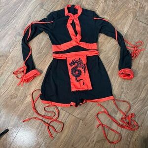 Black and Red Dragon Costume